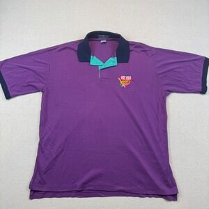 Vintage Hilton XL Polo Shirt Mens Purple Hot Rod Magazine Power Festival USA